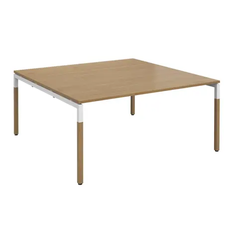 Connex Plus Boardroom Tables - Back to Back Desk - 1600 x 1600 - without Cut Out - Oak